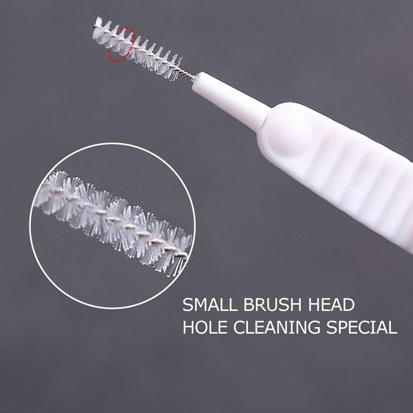 10Pcs Shower Hole Scrub Brush, Polypropylene, Nylon and Stainless Steel, White, Multifunctional, Suit for Shower Head, Phone Hole and Keyboard Beauty and Personal Care Yosoo