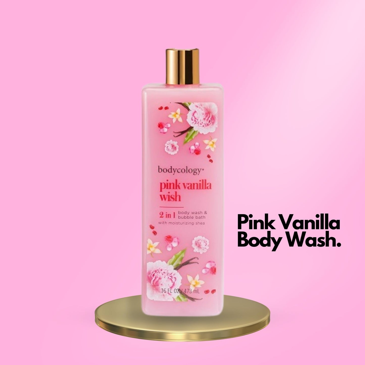 2 in 1 Body Wash and Bubble Bath - Pink Vanilla Wish by Bodycology for Women - 16 oz Body Wash Beauty & Personal Care Bodycology