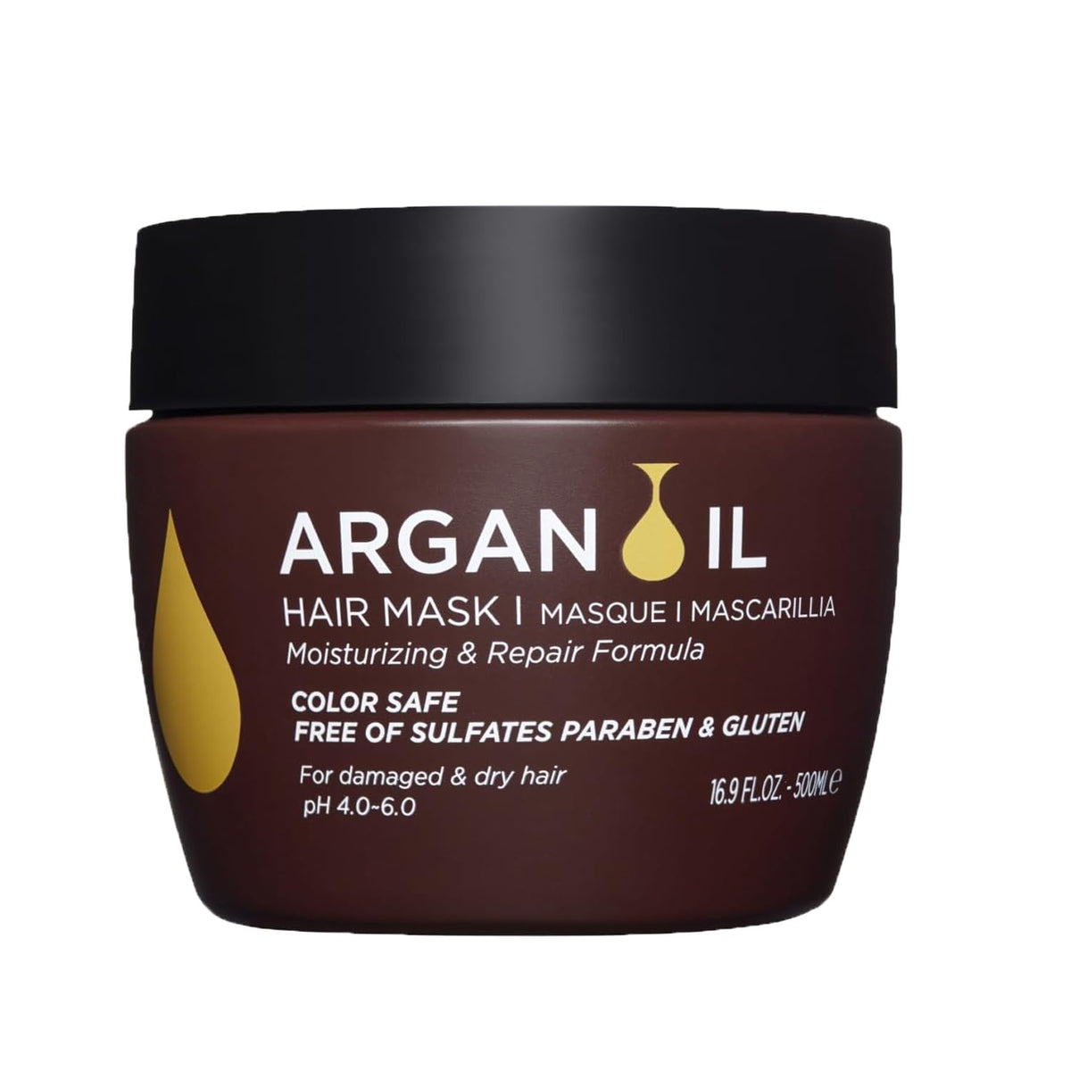 Luseta Argan Oil Hair Mask for Dry Damaged Hair, Repair & Hydration 16.9 Oz