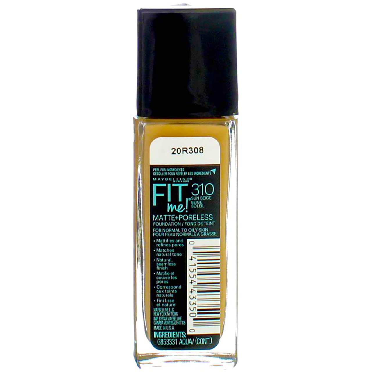 Myb Fitme 310 Mp Fndtn Sn Size 1z Maybelline Fit Me Matte+poreless Foundation Sun Seige 310 1 Fl Oz Beauty & Personal Care MAYBELLINE