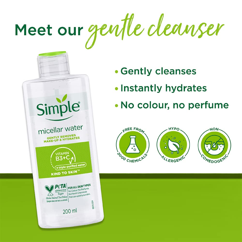 Simple Kind To Skin Micellar Cleansing Water 200Ml Beauty & Personal Care Simple