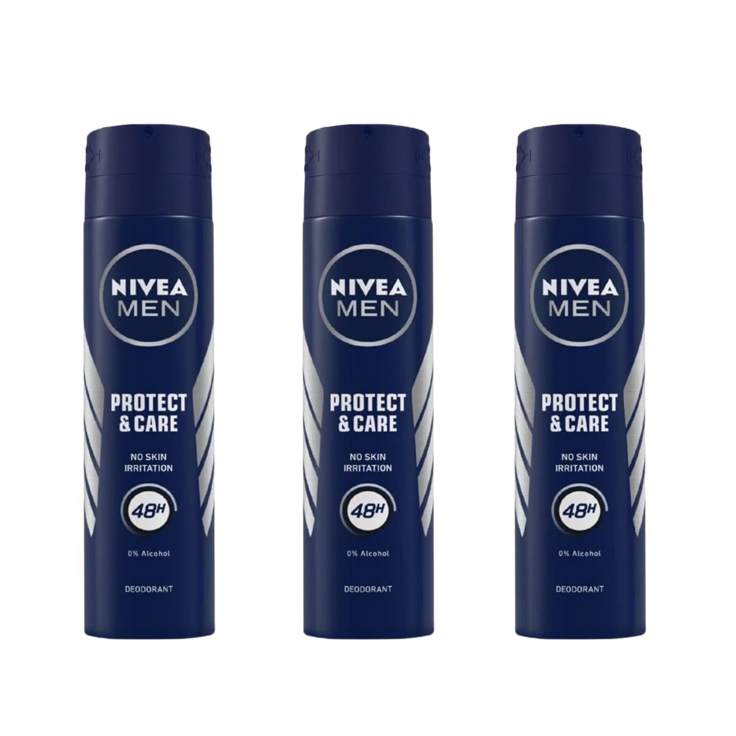 NIVEA MEN Protect & Care Anti-Perspirant Deodorant Spray, 0% Alcohol, 48H Odor Protection, Skin-Friendly, Woody Masculine Scent, Dermatologically Beauty and Personal Care NIVEA