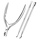 Cuticle Trimmer Cuticle Remover with Cuticle Pusher, XUNXMAS Professional Stainless Steel Durable Pedicure Manicure Tools Cutter Nipper Scissor Beauty & Personal Care XUNXMAS