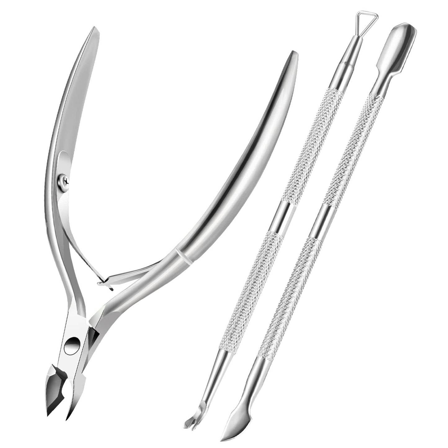 Cuticle Trimmer Cuticle Remover with Cuticle Pusher, XUNXMAS Professional Stainless Steel Durable Pedicure Manicure Tools Cutter Nipper Scissor Beauty & Personal Care XUNXMAS