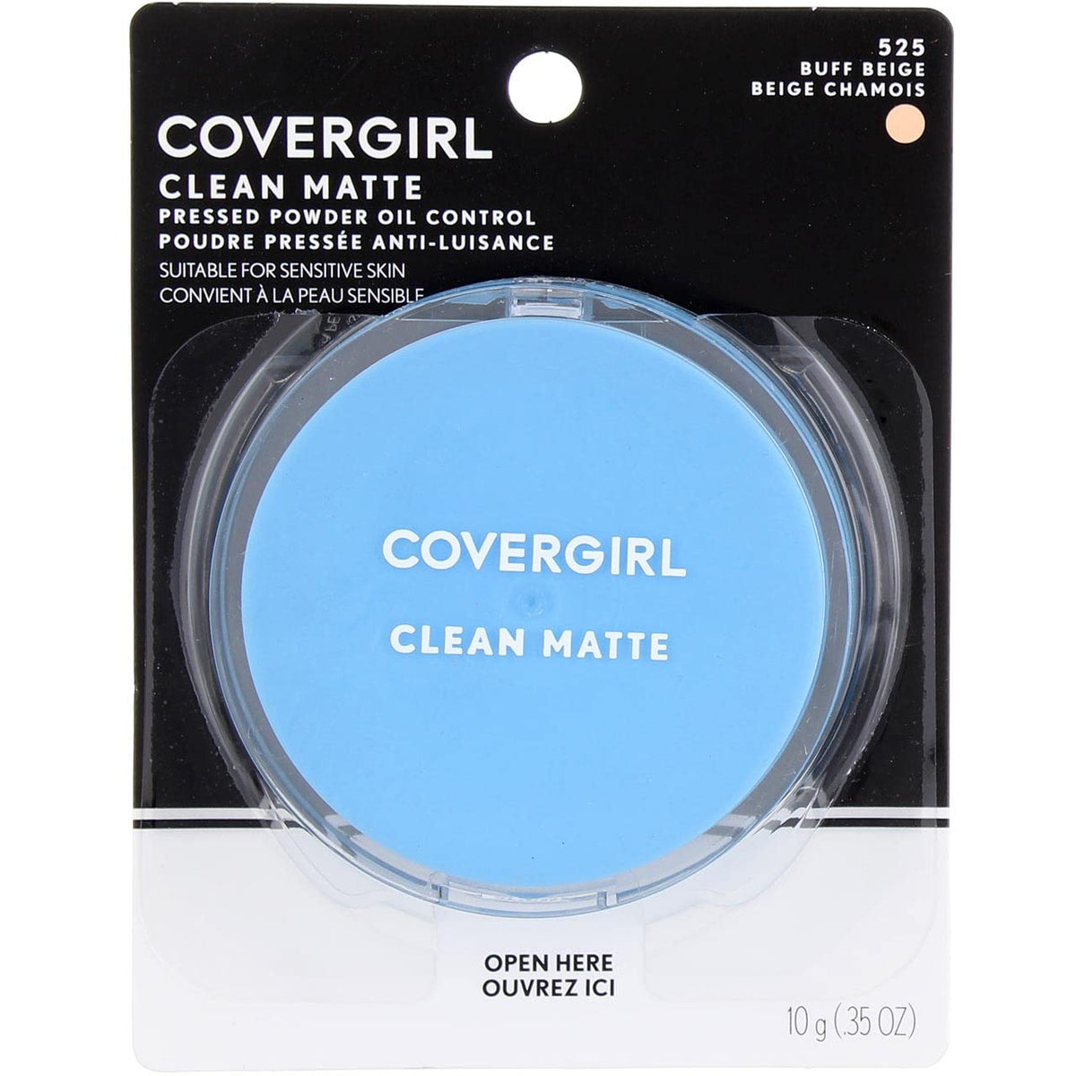 CoverGirl Oil Control Compact Pressed Powder, Buff Beige [525], 0.35 oz (Pack of 3) Beauty & Personal Care COVERGIRL