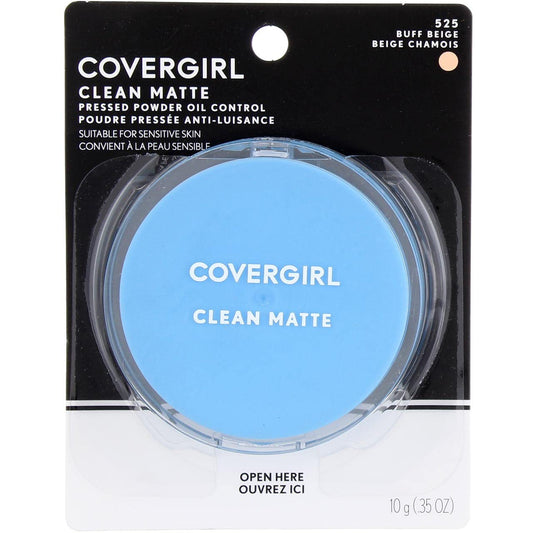 CoverGirl Oil Control Compact Pressed Powder, Buff Beige [525], 0.35 oz (Pack of 4) Beauty & Personal Care COVERGIRL