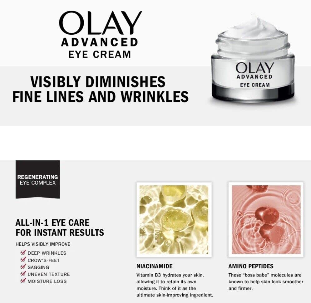Olay Advanced Eye Cream, 0.5 oz (Pack of 2) (1.0oz) Beauty & Personal Care Olay