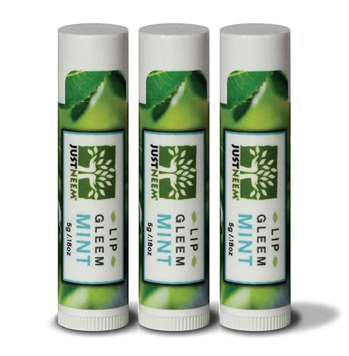 JustNeem Lip Gleem, Lip Balm - 3 Pack - Natural, Moisturizing Balm, Repairs Chapped, Cracked and Dry Lips - 0.17 oz/each Beauty & Personal Care justneem