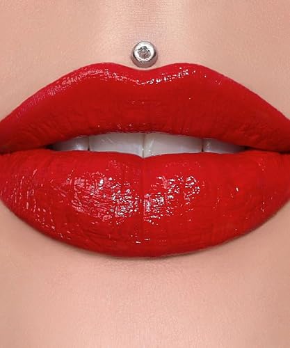 Jeffree Star Cosmetics Supreme Gloss - Red Affair (Medium) - Full-Pigment, High-Shine, Non-Sticky Lip Gloss with Rose Petal Applicator, Vegan & Beauty & Personal Care Jeffree Star