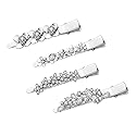 Rhinestone Alligator Hair Clips Duckbill Hairpins Flower Hair Barrettes for Women Hair Styling Tools Hair Accessories 4PCS (Silver) Beauty & Personal Care Urwomin