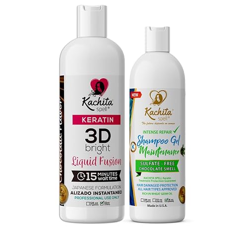 Kit Brazilian Keratin 3D IMPROVED FORMULA Treatment Hair Straighteners Hight Bright Kachita Spell + Maintenance Shampoo Conditioner Beauty & Personal Care Kachita Spell