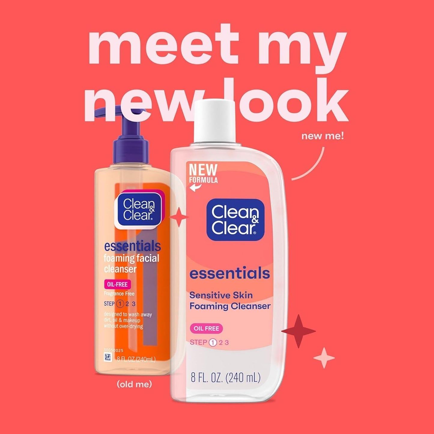 Clean & Clear ESSENTIALS Foaming Facial Cleanser, 8 Ounce (Pack of 2) Beauty & Personal Care Clean & Clear