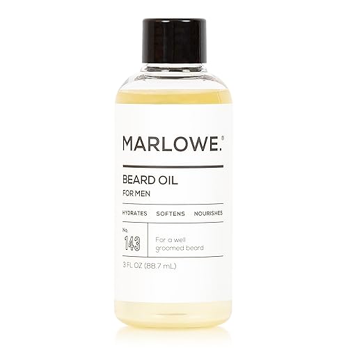 MARLOWE. No. 143 Beard Oil 3 oz, Conditioning Oil for Men, Softer & Fuller Beard Care, 100% Natural Softener with Sunflower & Safflower Oils Beauty & Personal Care MARLOWE.