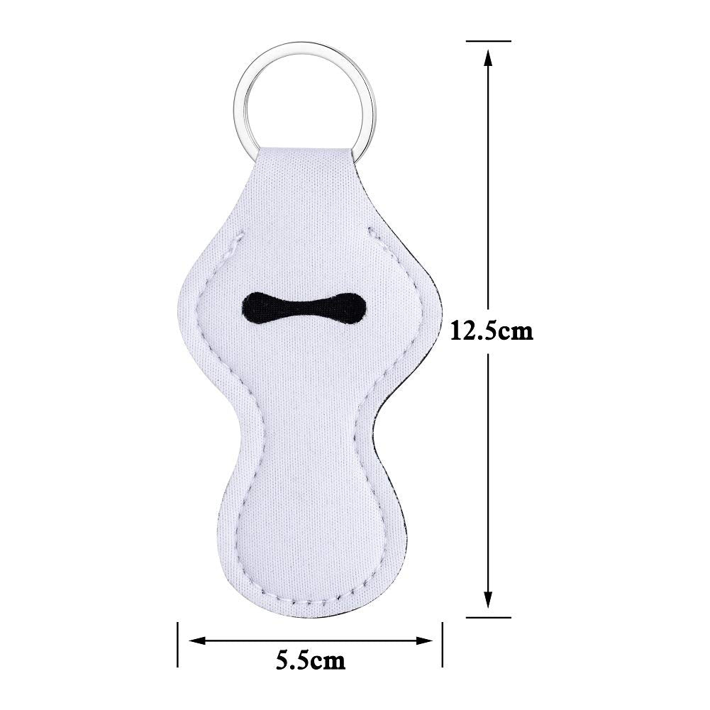 10pcs Sublimation Blanks Chapstick Holder Keychains Bulk Lipstick Holder Keychains Chapstick Keyring Holder (White) Beauty & Personal Care WACAR