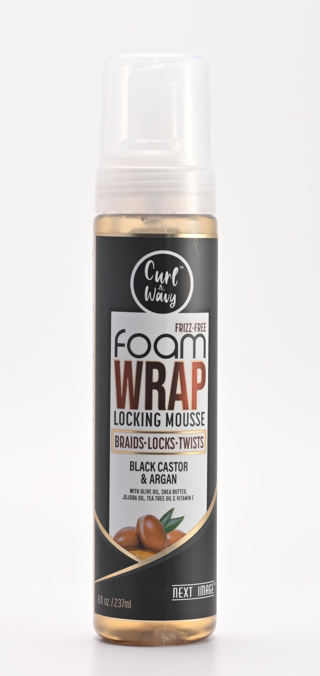 NEXT IMAGE Foam Wrap Locking Mousse (Black Castor & Argan) Beauty & Personal Care NEXT IMAGE