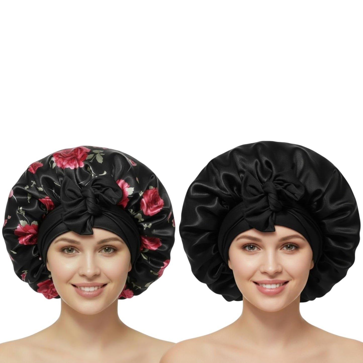 Satin Bonnets for Sleeping Women Braids Long Hair Cover Silk Hair Bonnet Night Caps XL Large Satin Sleep Cap with Tie Beauty & Personal Care COCOSILK
