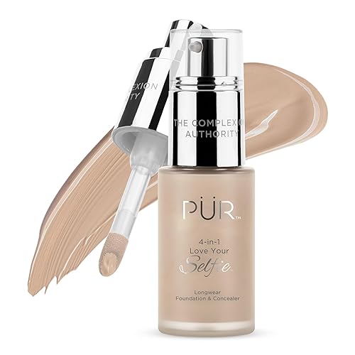 PÜR MINERALS 4-in-1 Love Your Selfie Longwear Foundation and Concealer - Unique, Dual-Applicator Component - Covers Blemishes and Imperfection Beauty & Personal Care PÜR MINERALS