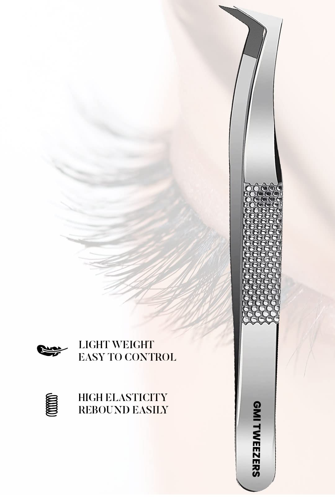 GMI Lash Tweezers - Pack of 4 Stainless Steel Fiber Tip Eyelash Extension Tweezers Beauty & Personal Care GMI TWEEZERS