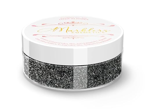MARBLERS Chunky Natural Mica Powder [Midnight Pearl] 0.11oz (3g) | Highly Pigmented | Non-Toxic, Vegan, Cruelty-Free | Eyeshadow, Body Butter, Nail Beauty & Personal Care MARBLERS