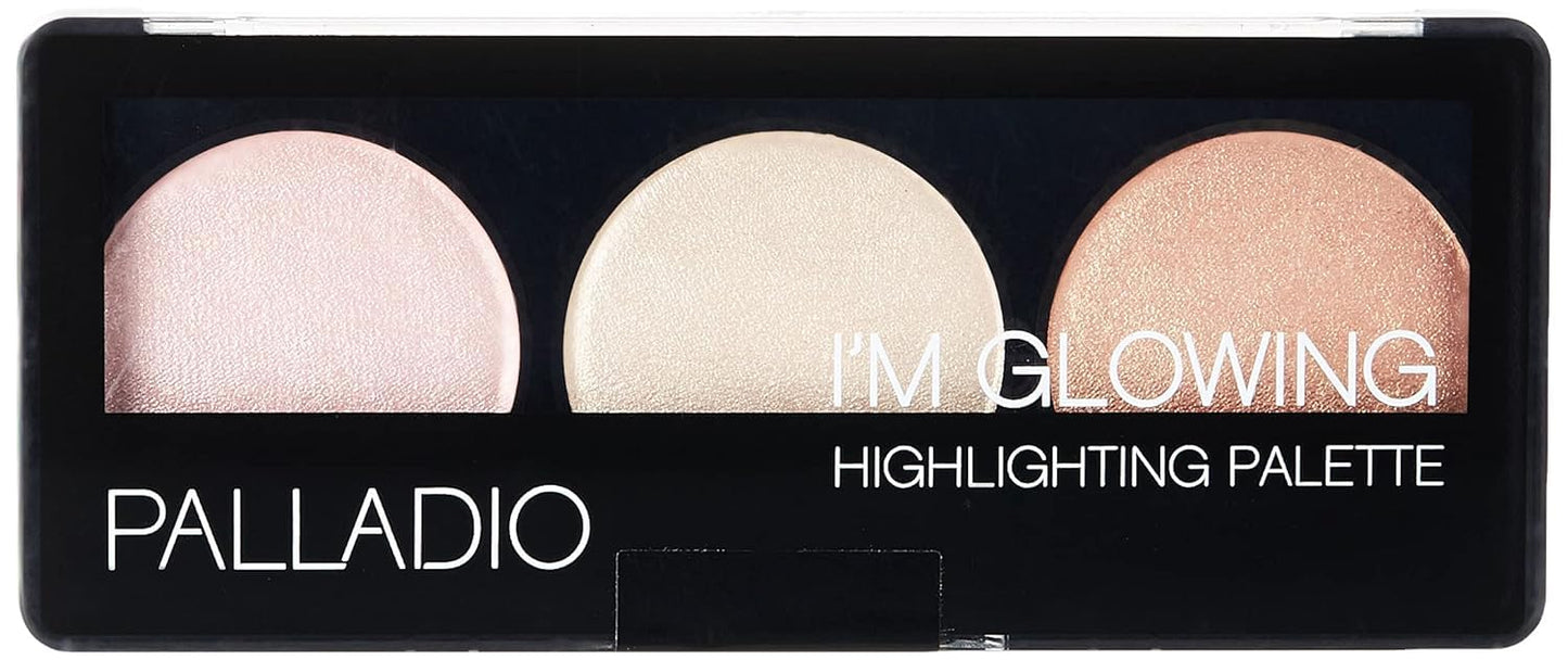 Palladio I'm Glowing Illuminating Highlighting Palette, Glow Bronzer Powder Makeup Set, High Pigmented Shimmery Colors, neutral Beauty & Personal Care Palladio