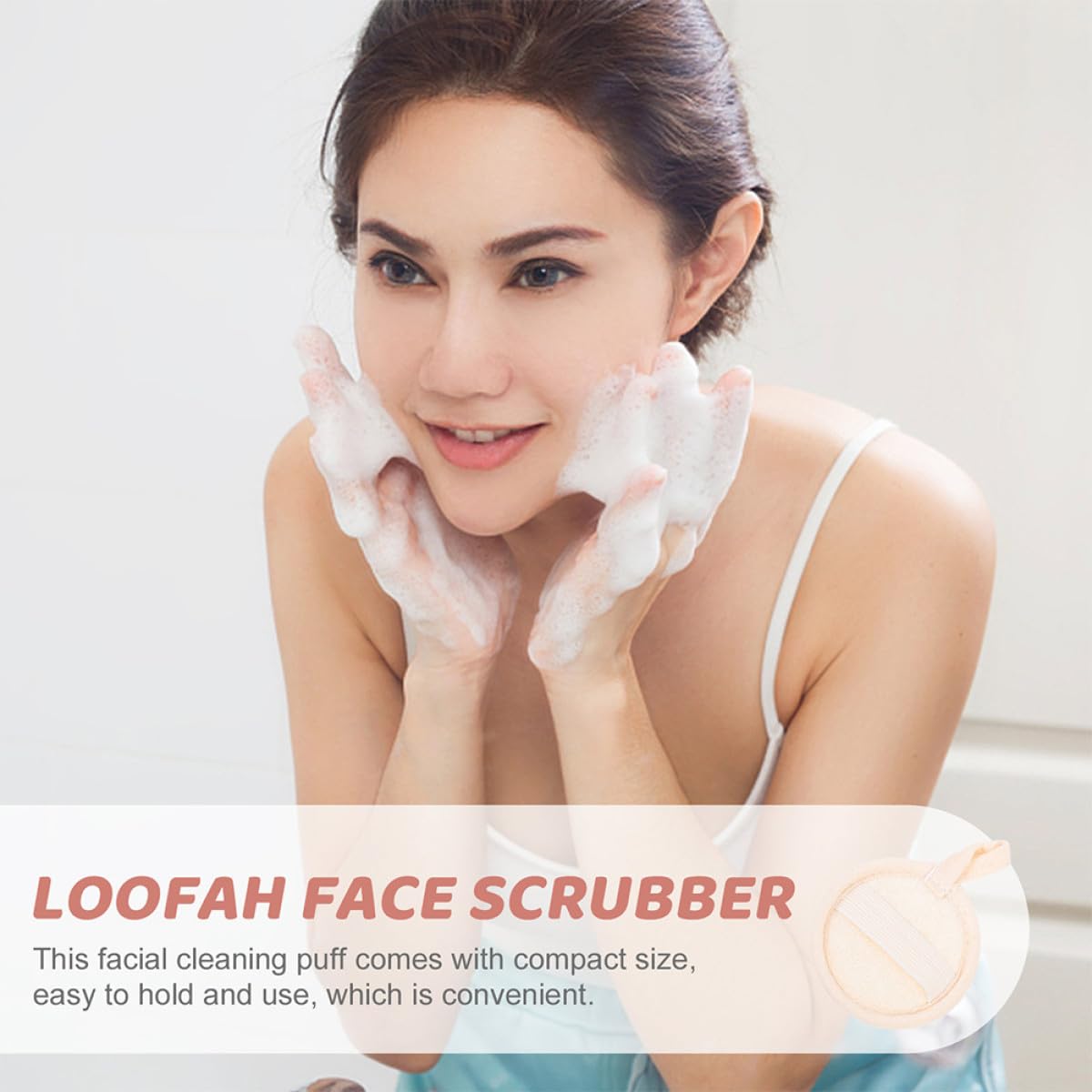 PRETYZOOM 8pcs Natural Loofah Pads 8cm Exfoliating Skin Cleansing Sponges for Face and Body Makeup Removal Reusable Bath Scrubbing Pads for Gentle Beauty and Personal Care PRETYZOOM