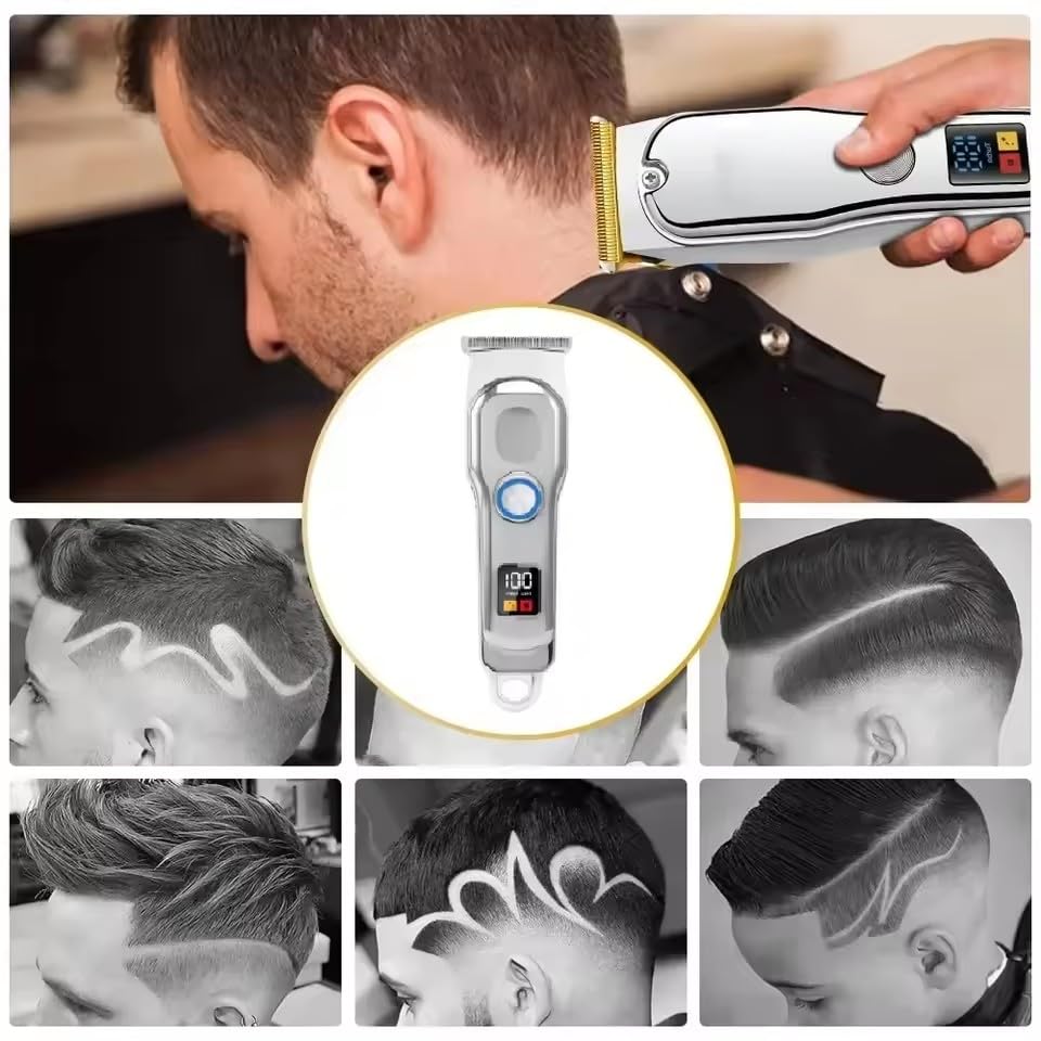 GLESVOWIO Professional Hair Clipper Rechargeable Electric Trimmer for Men Beard Kids Barber Cutting Machine Haircut LED Screen Waterproof Beauty and Personal Care GLESVOWIO