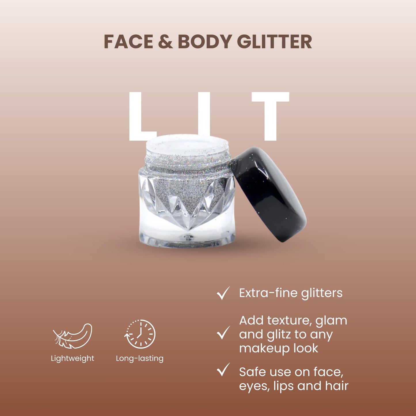 Poise Makeup Body and Facial Glitter | Extra-fine Cosmetic-Grade Glitters to Add Texture, Glam and Glitz, Safe for Face Eyes Lips and Hair Beauty & Personal Care POISE INT'L BEVERLY HILLS