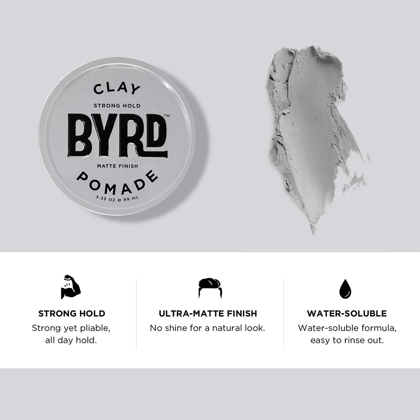 BYRD Hair Clay Pomade - Strong Hold, Ultra Matte Finish, Add Volume and Sculpt to All Hair Types, 3.35 Oz Beauty & Personal Care BYRD Hairdo Products