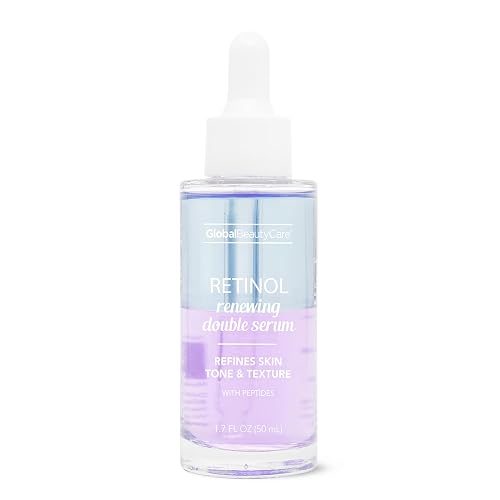 Global Beauty Care Retinol Double Serum - Renewing Facial Serum With Peptides for Fine Lines, Wrinkles, & Uneven Skin Tone, Hydrating Face Care Serum Beauty & Personal Care Global Beauty Care