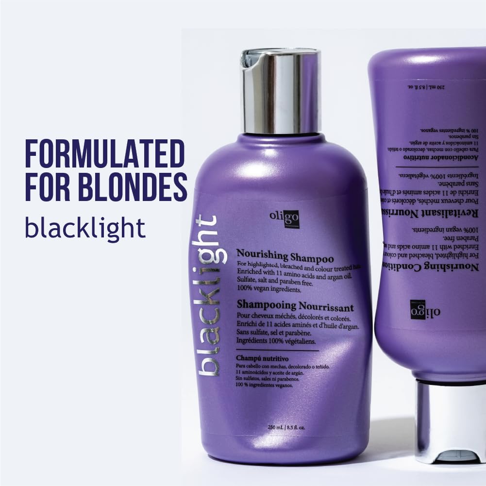 Oligo Professionnel - Blacklight Nourishing Shampoo & Conditionner for blondes - Sulfate-Free - Vegan - For color treated hair- Hydrating formula Beauty & Personal Care Oligo Professionnel