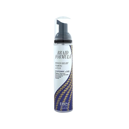 EBIN NEW YORK Braid Formula Tension Relief Foaming Lotion Peppermint & Aloe 3.38 fl. oz. 100ml Nourishing and Hydration, Style your Braids with Ease Beauty & Personal Care EBIN NEW YORK