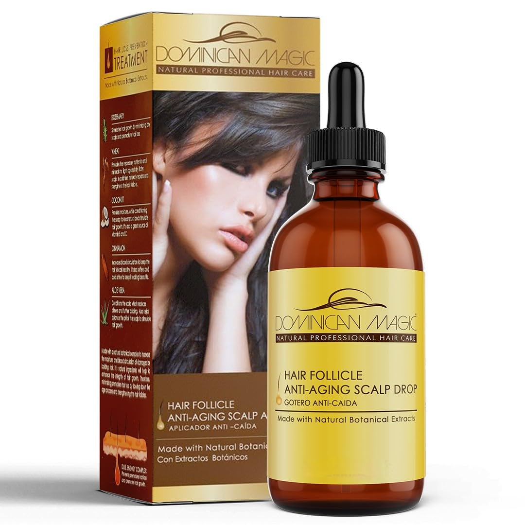 Dominican Magic Hair Follicle Anti-Aging Scalp Drop Hair Tonic with Rosemary and Cinnamon, Gotero Anti-Caida, Helps Stimulate Hair Growth, 2.01 Oz Beauty & Personal Care DOMINICAN MAGIC