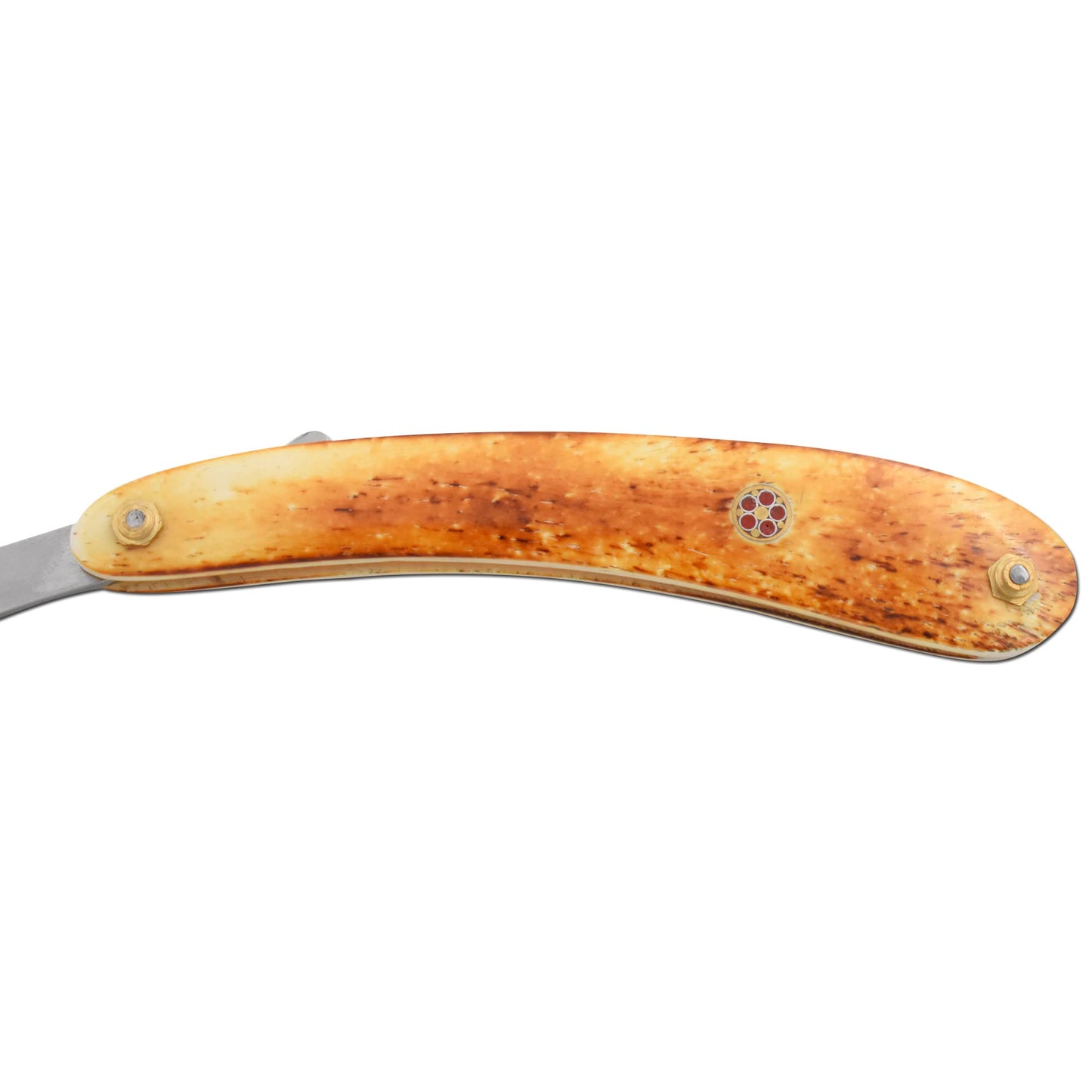 Old Ram Straight Razor - Straight Edge-Razor Red Wood & Bone Handle- Sharp - High Hardness Stainless Steel Cutthroat Straight Edge Blade - Barber Beauty and Personal Care Old Ram