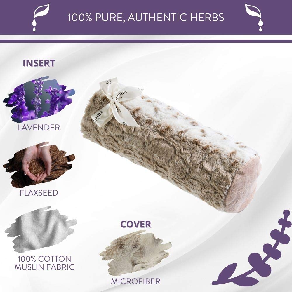 Sonoma Lavender Lavender Bolster Roll, Microwaveable, Hot/Cold, Relaxing Pain Relief, Neck, Back or Behind Knees, Removable/Washable Cover (Arctic Beauty and Personal Care Sonoma Lavender