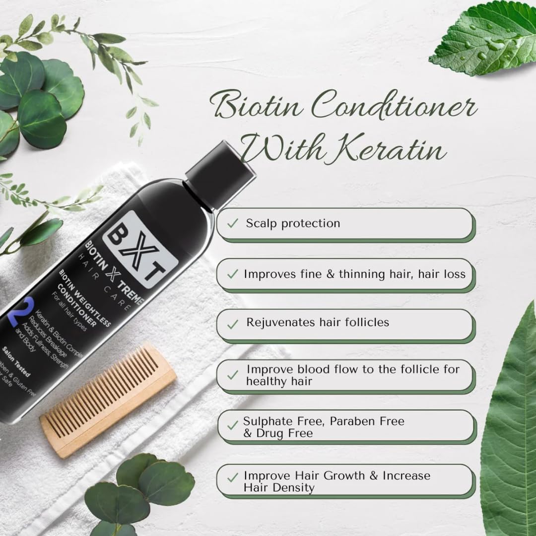Biotin X Treme Hair Care Biotin Shampoo and Conditioner Set - Natural DHT Blocker for Hair Growth & Thinning Hair - Sulfate & Paraben Free Thickening Beauty & Personal Care Biotin X Treme Hair Care