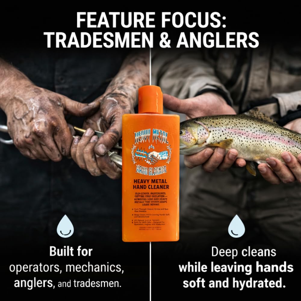 Heavy Metal Hand Cleaner: Lead & Heavy Metal Remover Hand Soap for Shooters, Mechanics & Tradesmen | Natural Chelating Formula for Gun Range Grime | Beauty & Personal Care Heavy Metal Hand Cleaner