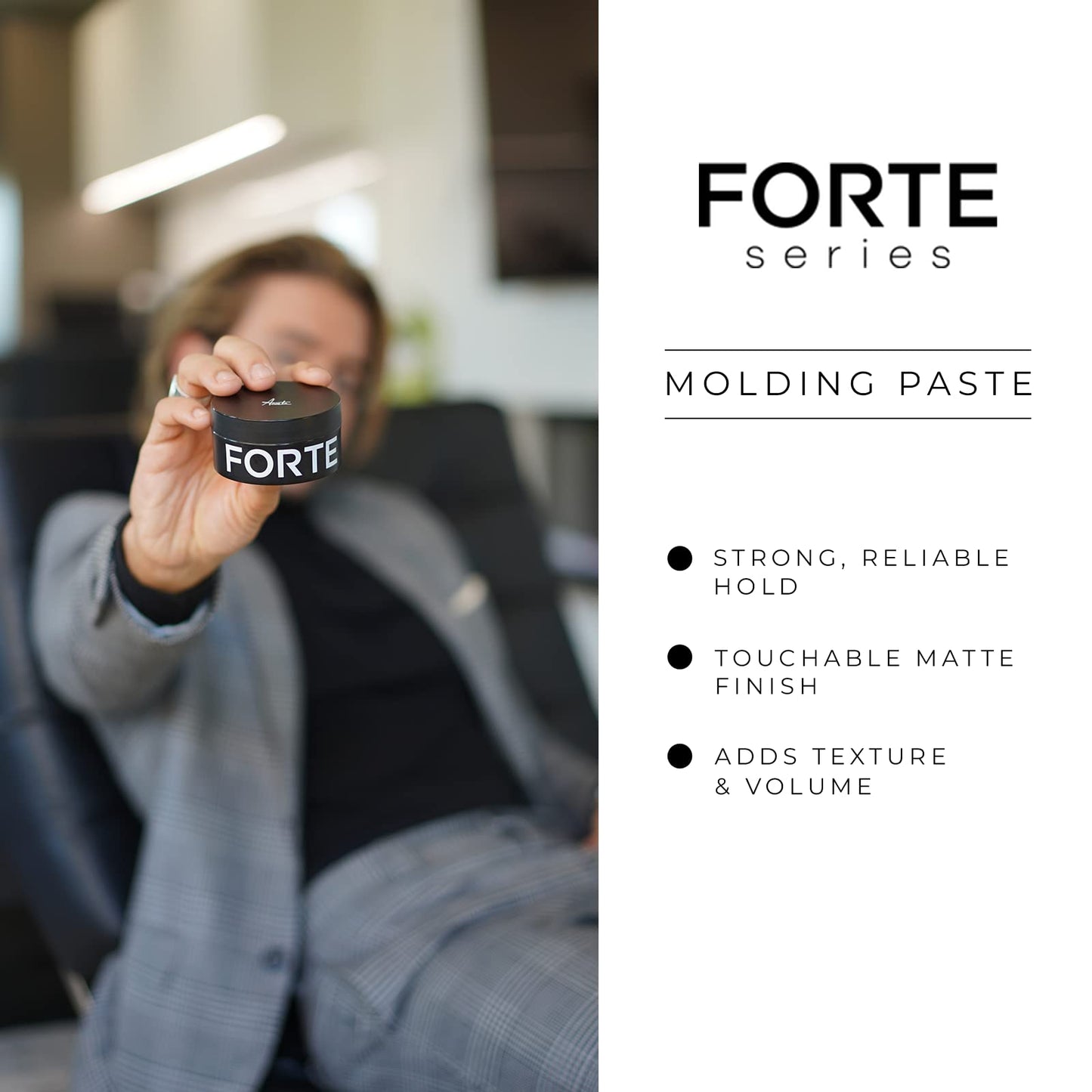Alex Costa Molding Paste by Forte Series Low Shine Hair Paste for Men Lightweight Hair Texturizer Adds Volume and Definition Medium Flexible (75 ml) Beauty & Personal Care Alex Costa
