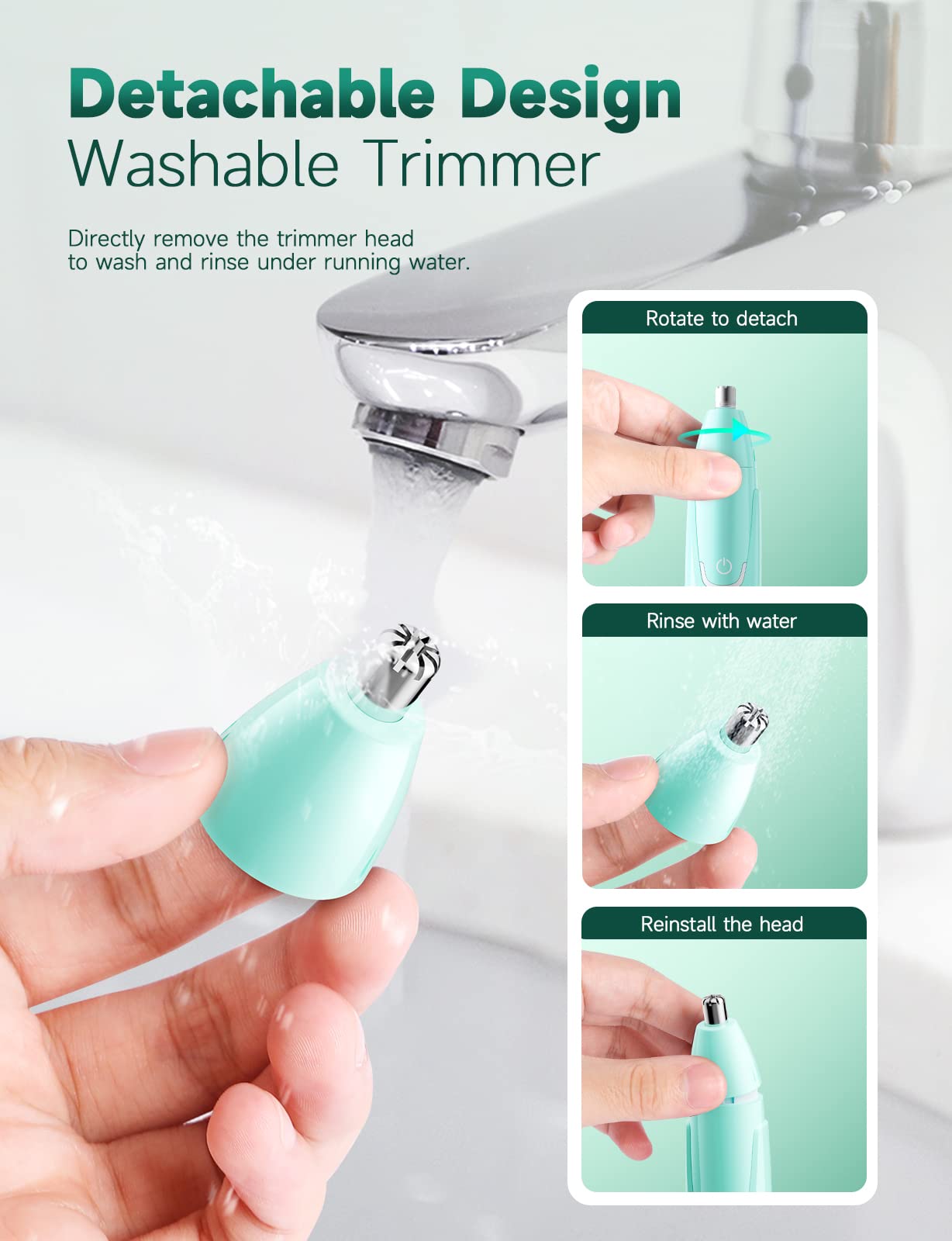 ZORAMI Rechargeable Ear and Nose Hair Trimmer - 2026 Professional Painless Eyebrow & Facial Hair Trimmer for Men Women, Powerful Motor and Dual-Edge Beauty and Personal Care ZORAMI
