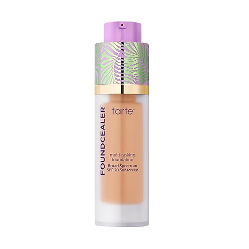 tarte babassu foundcealer dewy foundation Broad Spectrum SPF 20 Sunscreen - Foundation & Concealer in 1, Vegan Skincare Makeup, Medium Coverage Beauty & Personal Care tarte