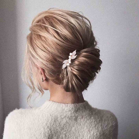 Yheakne Bridal Pearl Rhinestone Hair Clip Barrette Shining Headwear Crystal Hair Barrette Clip Wedding Headpieces Hair Accessories for Women and Girls Beauty & Personal Care Yheakne