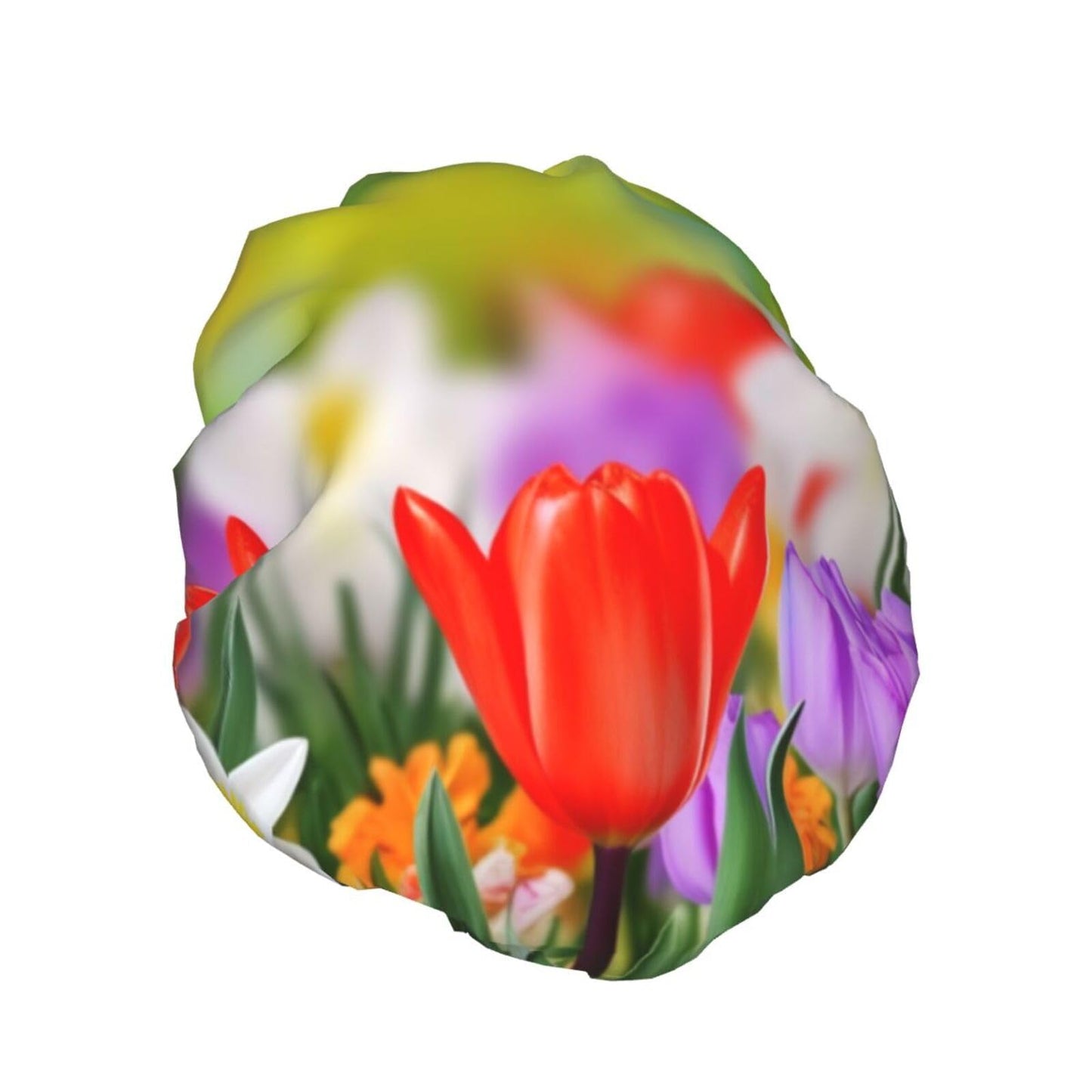 Spring Flowers Shower Cap for Women Men Large Reusable Shower Bonnet Double-Layer Waterproof Bath Caps Elastic Band Hair Hat for All Hairstyles Beauty and Personal Care BWLHJKE