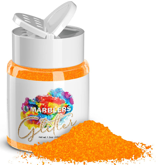 MARBLERS Neon Glitter [Fluorescent Orange] 1.5oz (42g) | Fine | Non-Toxic, Vegan, Cruelty-Free | Face, Body, Eyeshadow, Hair, Festival, Party Makeup | Beauty & Personal Care MARBLERS