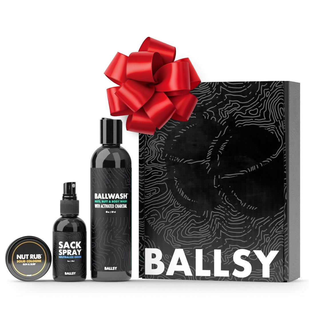 Ballsy Sack Pack, Men's Fresh Kit, Includes Body Wash, Deodorizing Spray and Cologne Rub, Men's Body Care, Ball Wash for Men Gift Pack, Sun & Surf Beauty & Personal Care Ballsy