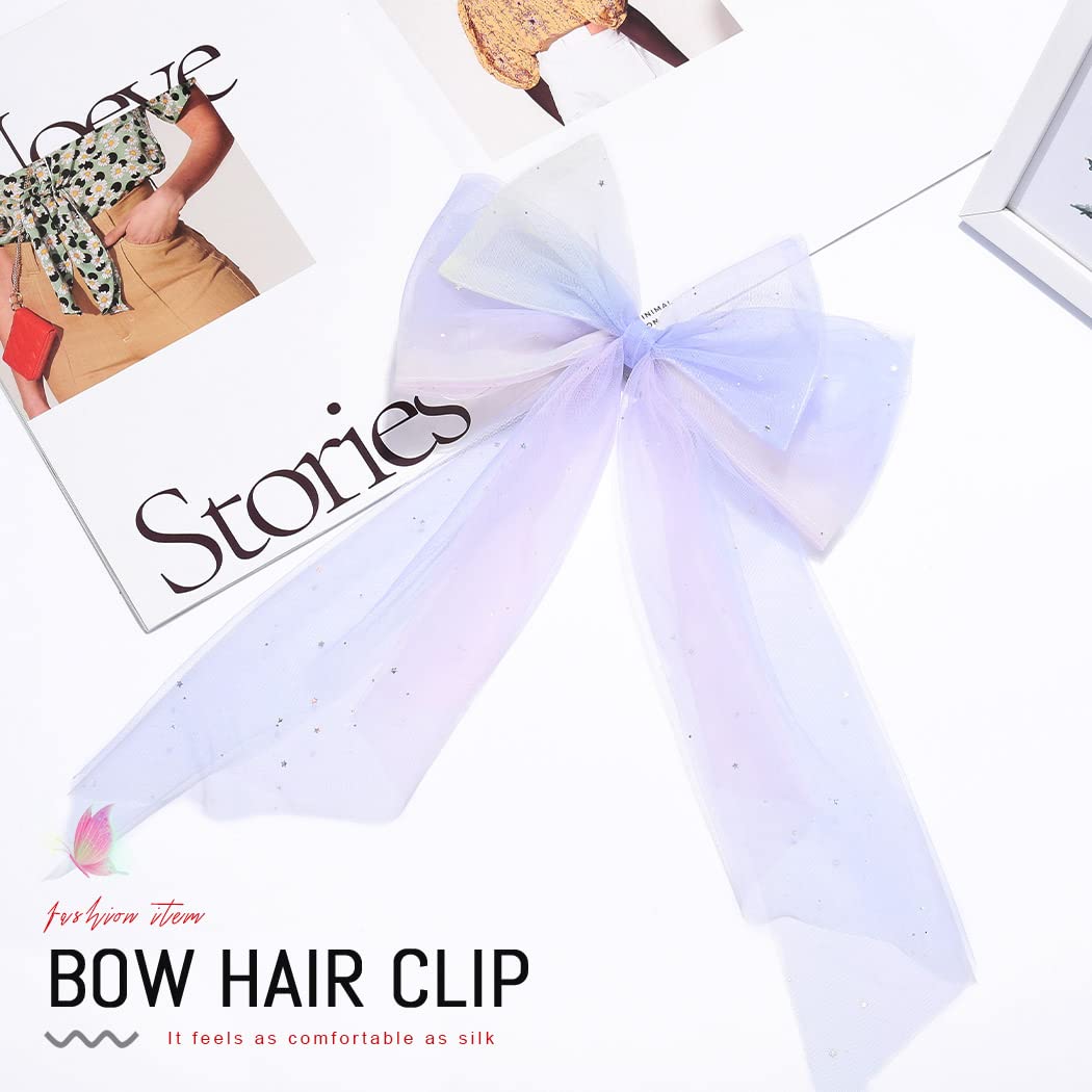 JEAIRTS Light Up Hair Bow Glowing Led Rainbow Tulle Bows for Women Beauty & Personal Care JEAIRTS