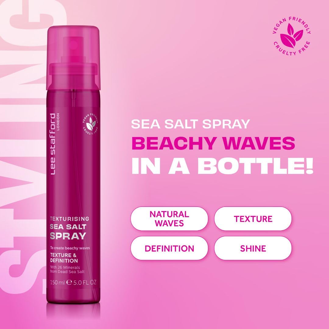 Lee Stafford Sea Salt Hair Texturizing Spray | Styling - for Natural Tousled Surf Beach Waves, Adds Shine, Texture, & Definition, Quick Styling, Best Beauty & Personal Care Lee Stafford