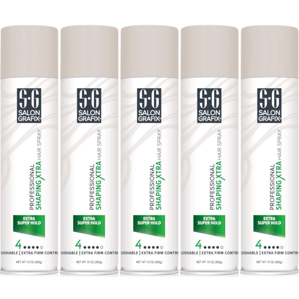 Salon Grafix Professional Shaping Xtra Hair Spray Extra Super Hold 10 oz (Pack of 5) Beauty & Personal Care Salon Grafix