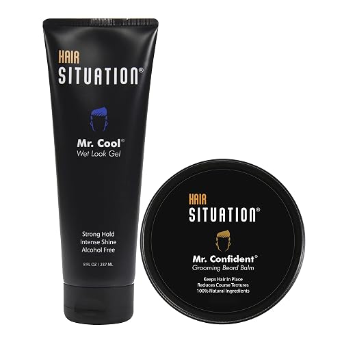 Hair Situation Mr. Cool Wet Look Gel and Mr. Confident Beard Balm Beauty & Personal Care Hair Situation