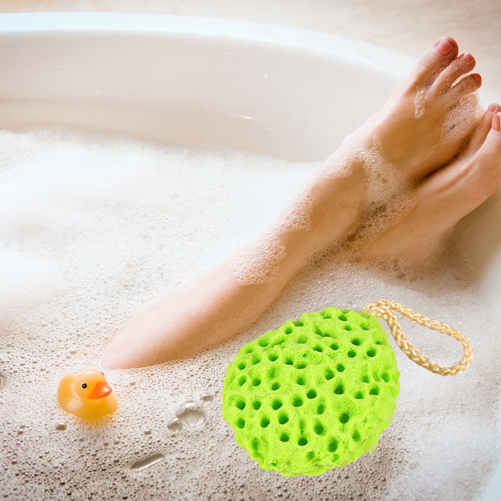 BORDSTRACT Shower Sponge, 3.3 x 2.8in Soft Adult Bath Foam Loofah Sponge, Body Shower Spa Exfoliator Cleaning Bath Ball Body Scrubber(Orange) Beauty and Personal Care BORDSTRACT