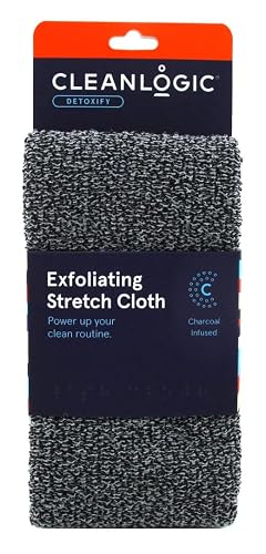 Clean Logic Detox Charcoal Stretch Wash Cloth (Pack of 2)2 Beauty & Personal Care Cleanlogic