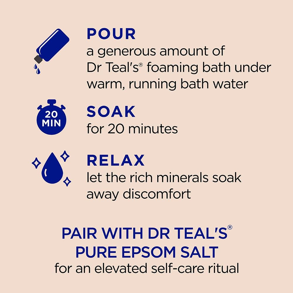 Dr Teal's Foaming Bath with Pure Epsom Salt, Soothe & Comfort with Oat Milk & Argan Oil, 34 fl oz Beauty & Personal Care Dr Teal's